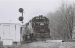 CR 8115 leads a mixed freight east past CP WEST PORTAL at MP 66